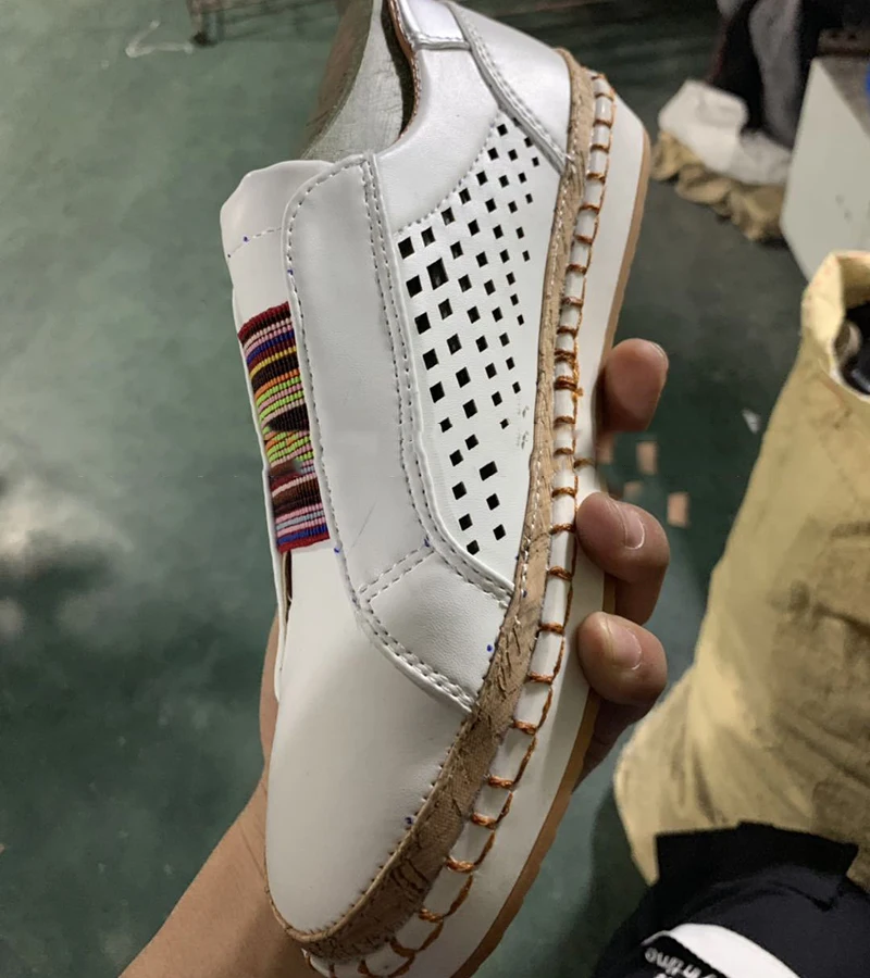 New women flats Breathable Slip On casual shoes women loafers fashion leather platform white sneakers female Plush Size VT245 (2)
