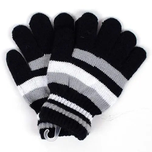 Детские волшебные эластичные варежки для мальчиков и девочек; вязаные перчатки; зимние теплые перчатки - Цвет: 2S5171bk