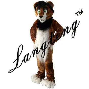 

Brown Lion Dog Fox Mascot Costume Adult Size Halloween Outfit Fancy Dress Suit Free Shipping2019New