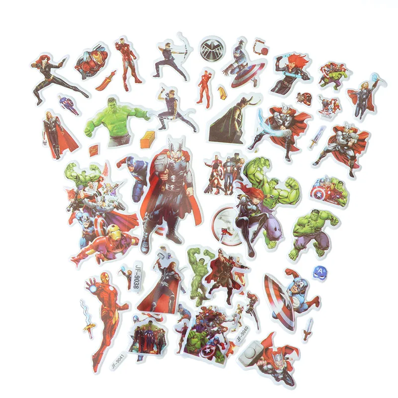 10pcs-Cartoon-Avengers-Sticker-Children-S-Gift-Toy-Kawaii-3D-PVC-Bubble-Stickers-Children-Classic-Decals