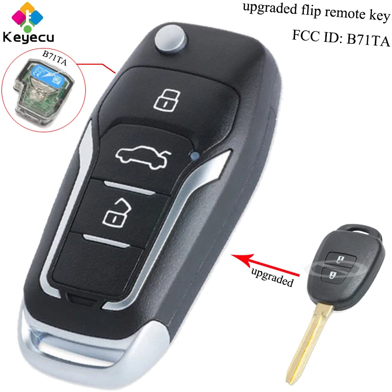 KEYECU обновленный Выкидной дистанционный ключ для входа без ключа автомобиля с 2