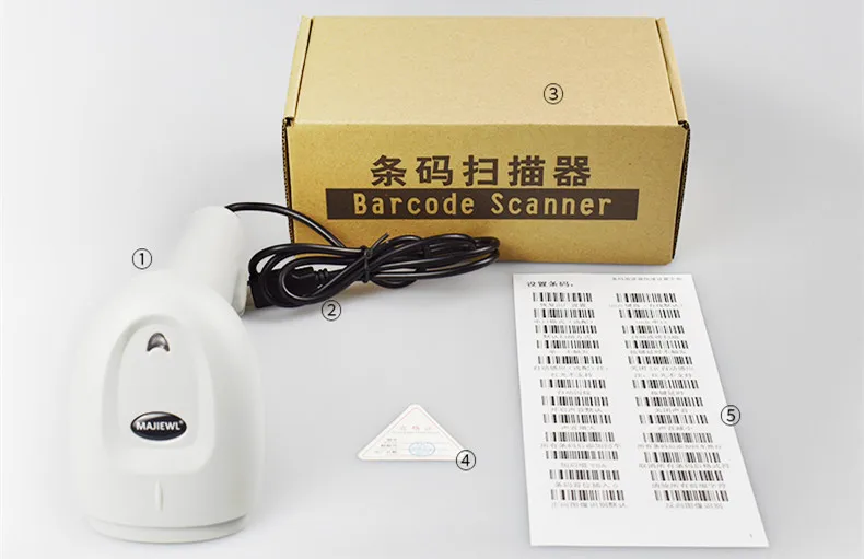 

wholesale laser wired 1D barcode scanner reader handheld USB Cable for Supermarket for POS Plug and play
