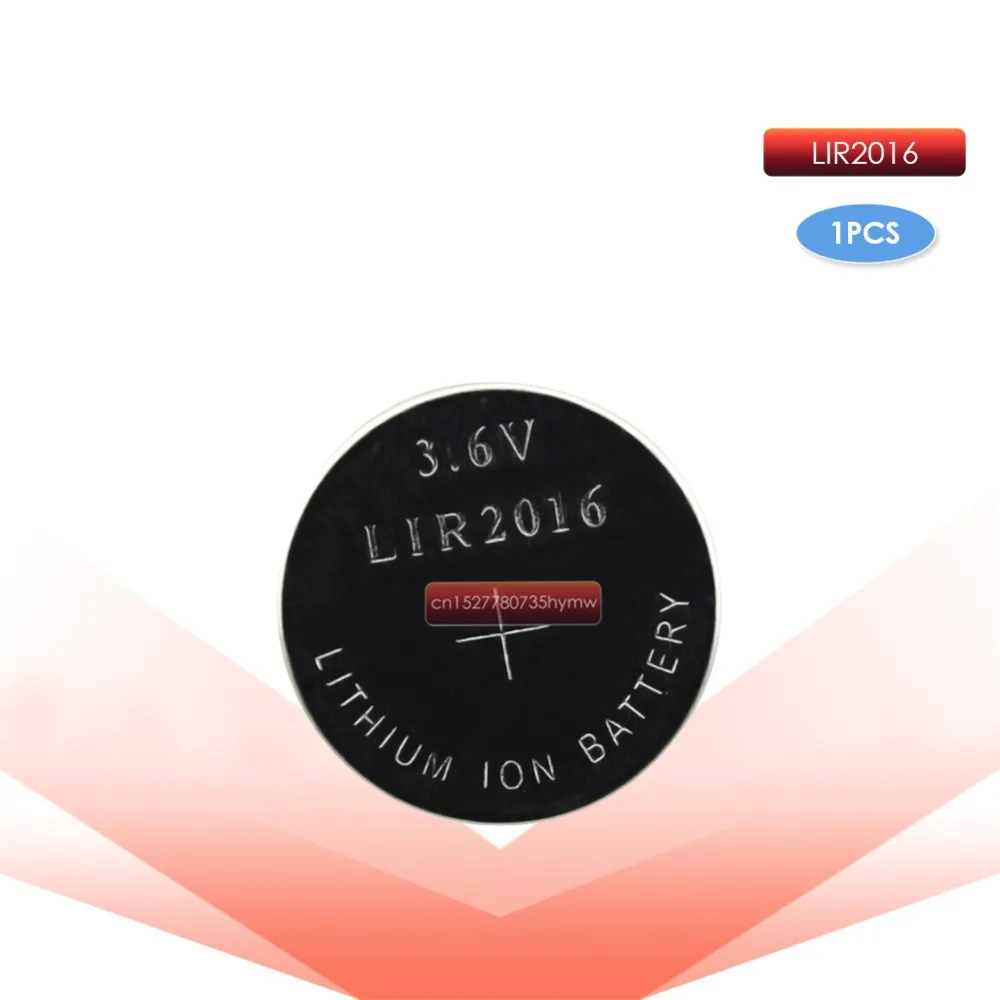 

1pc Original Li-Ion Rechargeable Button Cell LIR2016 Recharged 500 Times Instead of Car Keys CR2016 Battery 3.6V Batteries