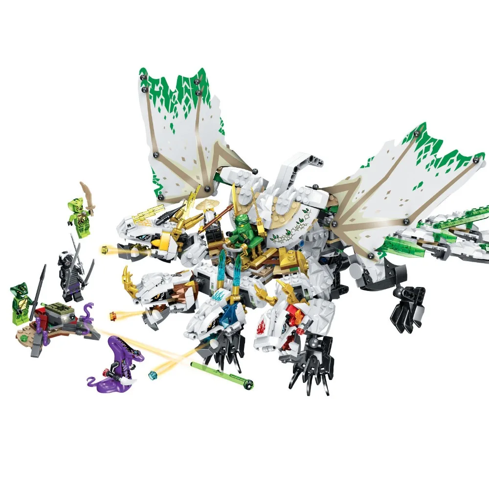 

1100pcs Children's building blocks toy Compatible Legoings Ninjagoes city Four headed dragon figures Bricks boy birthday gifts