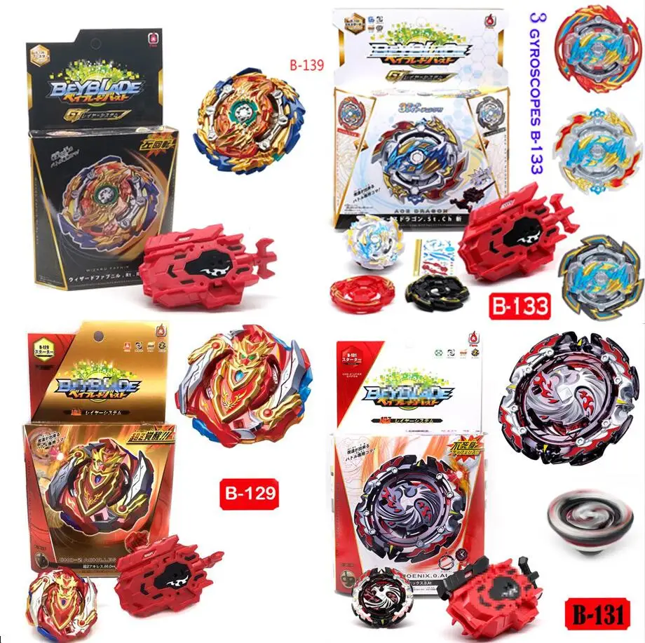 

New Launchers Beyblade Burst B-139 B-131 B-128 B-129 Toupie bursts Metal God Spinning Top Bey Blade Blades Toy Gold