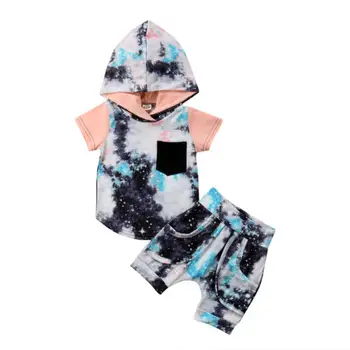 

Infant Kids Baby Girl Boy Clothing Hoodie Tops T-shirt Shorts Cotton Casual 2Pcs Summer Outfit Clothes Baby Boys 6M-4T