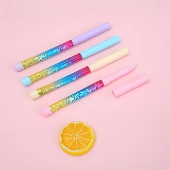 

1 Piece Cute Fairy Stick Gel Pen 0.5mm Crystal Drift Sand Glitter Colored Black Ink Pen Stationery Student Writing Ballpoint pen