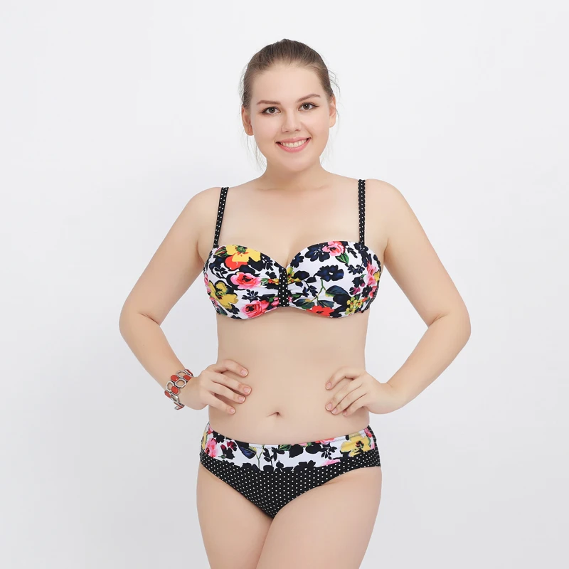 2017 New Arrival High Quality Bikinis Set Plus Size Print Swimwear