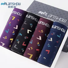 ALANSHOW, 4 шт./лот, мужское нижнее белье, мягкие боксеры, Модальные боксеры, мужские одноцветные боксеры, шорты размера плюс, боксеры, удобное Мужское нижнее белье