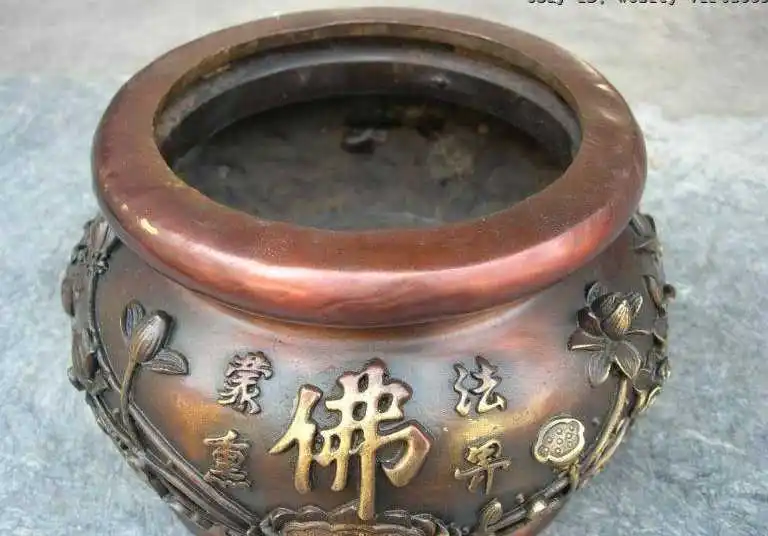 Free shipping China Buddhism Copper bronze lotus flower root Buddha