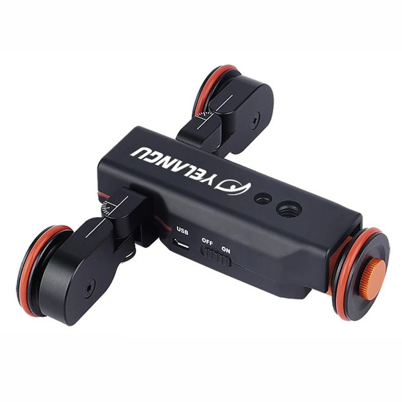 Yelangu L4 Motorized Dolly Wireless Remote Control Wheel Pulley Car Rail Track Dolly Slider for iPhone DSLR Camera Smart Phone