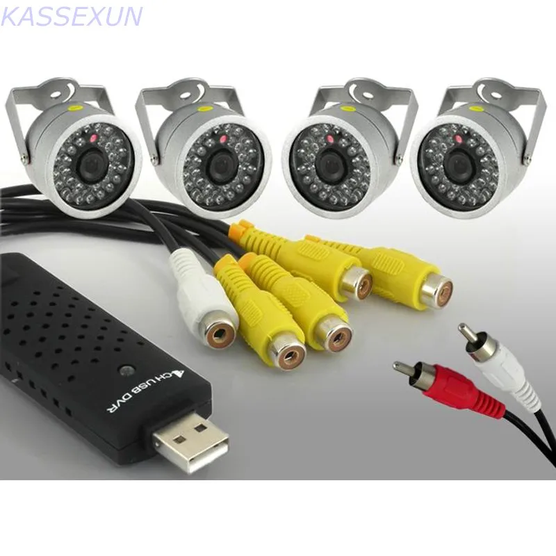 4 канала USB2.0 USB Video Capture грабберная карта VHS на dvd-рекордер Capture адаптер