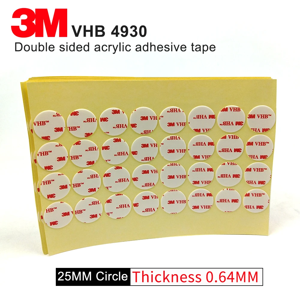 3M VHB Tape 4926 Gray Double Sided Conformable Acrylic Foam Tape 0.5 diameter in circles 5/pack