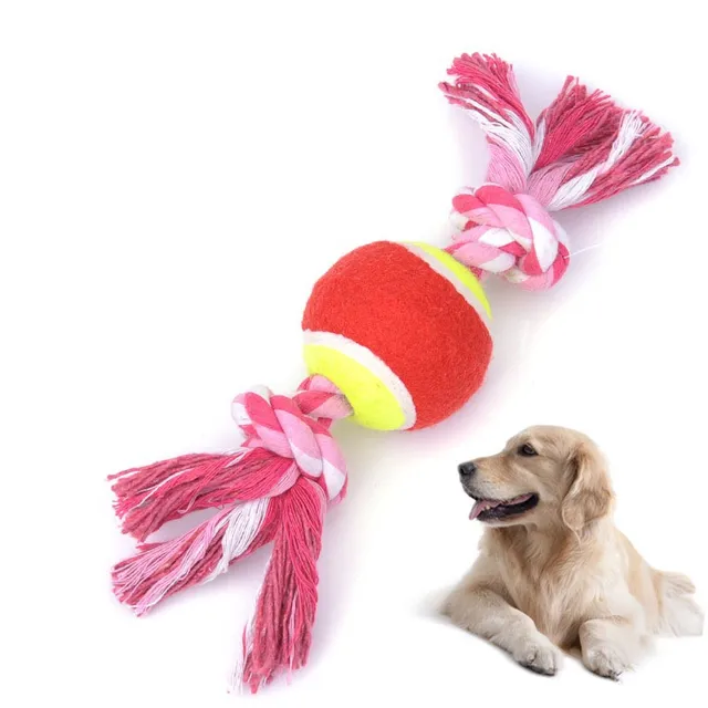 1pc Dog Double Rope Konts Toy Puppy Pet Dogs Chew Rope Toys Cotton