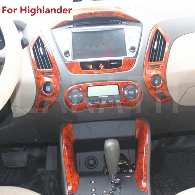 Для Toyota Highlander 2009- цвет красного дерева специальная Классическая Передняя шестерня Шиф Панель рамка оконный переключатель ручка внутренние части