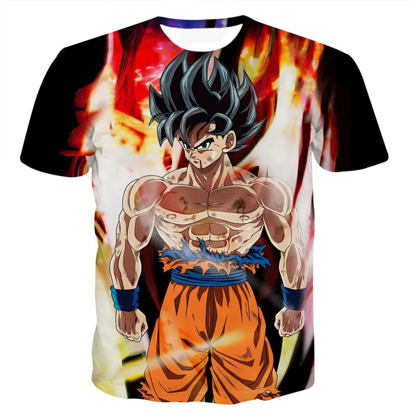 Новый 3D мультфильм футболка Для мужчин женщин Dragon Ball Аниме Супер герой Вегета