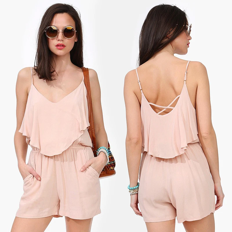 pink jumpsuit shorts