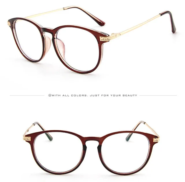 Модные очки для женщин оптический ретро глаз рамки мужчин очки винтажный с прозрачными стеклами Óculos Feminino Masculino - Цвет оправы: Brown