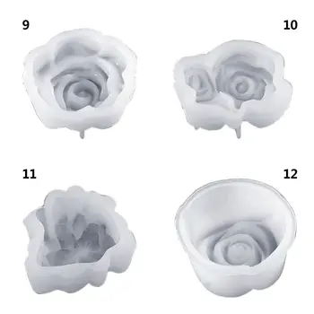 

DIY Jewelry Crystal Epoxy Mould Mirror Three-dimensional Flowers Bright Flower Silicone Mold Making Cake Fondant Handmade Crafts