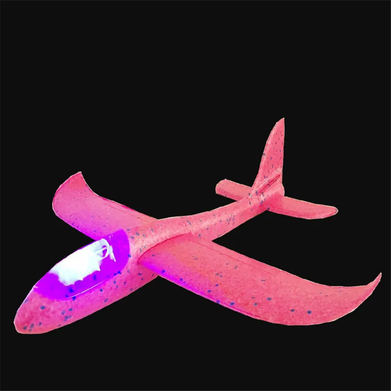 48cm Big Foam Plane Aircraft LED Hand Launch Throwing Airplane Glider Inertial Foam EPP Toy Children Plane Model Toys 19