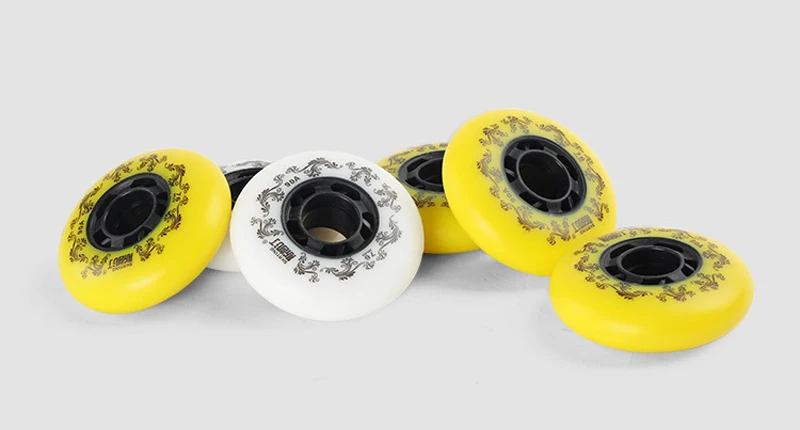 8 قطعة/الوحدة 72 76 80 ملليمتر الأسطوانة حذاء تزلج بعجلات أحذية 90A التزلج عجلات الشريحة الأسطوانة انزلاق عجلات الأبيض الأصفر