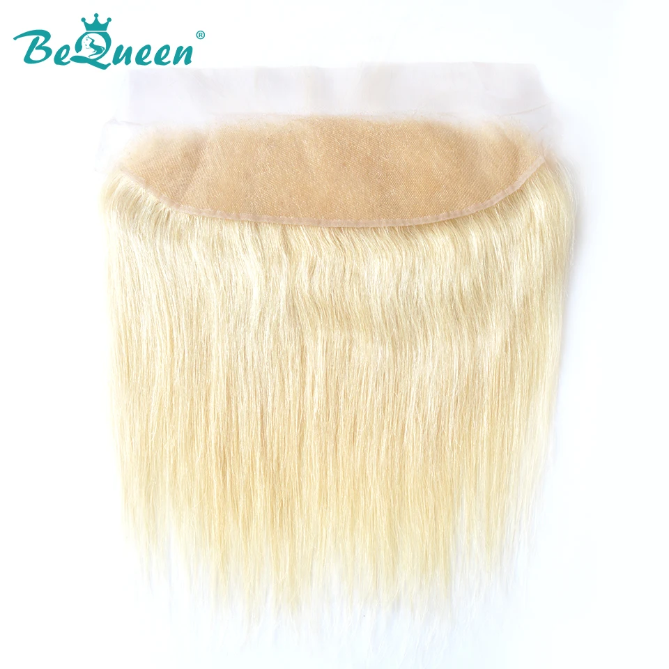 

Bequeen HAIR Brazilian 613 Blonde Lace Frontal Straight 4x4 Virgin Human Hair Frontal transparent lace Bleached Knots Baby Hair
