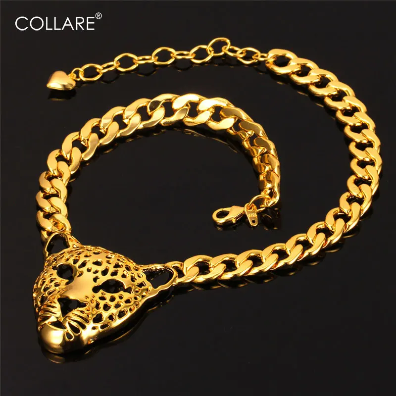 

Collare Lion Head Statement Necklace Animal Jewelry Gold/Silver Color Pendant Big Choker Necklace Women N727