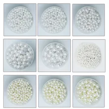 Pick Size 4-20mm ABS Pearls Imitation Pearl Beads White Ivory Color Round Loose Beads for Bracelet DIY Jewelry Findings