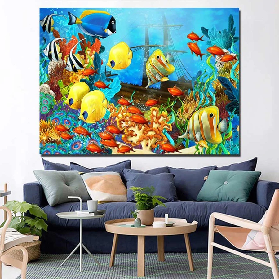 HD-Printed-canvas-art-coral-sea-ocean-color-fishes-painting-poster-Home-Decor-wall-pictures.jpg_640x640