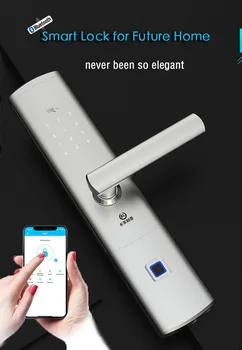 

Biometric Fingerprint Smart Doorlock Remote Control App Locks With Wifi Gateway Bluetooth Password Doorlock Electronic Locks M-6