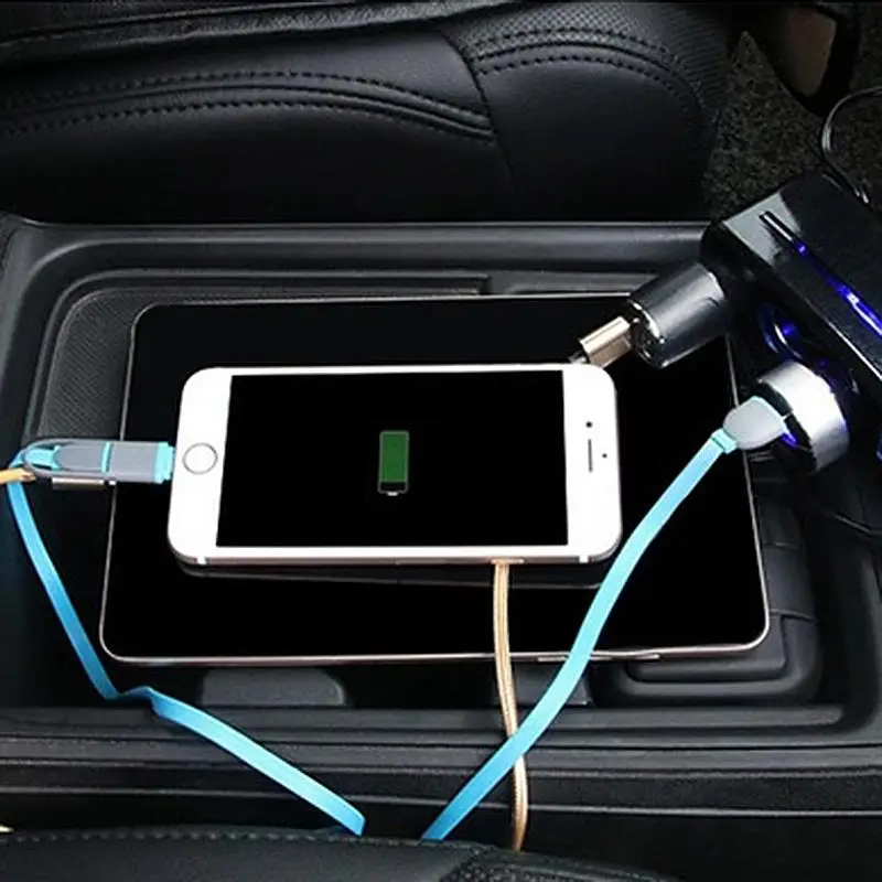 Автомобильный телефон 2 зарядное устройство с usb-интерфейсом разъем высокой мощности один для трех прикуривателей серый