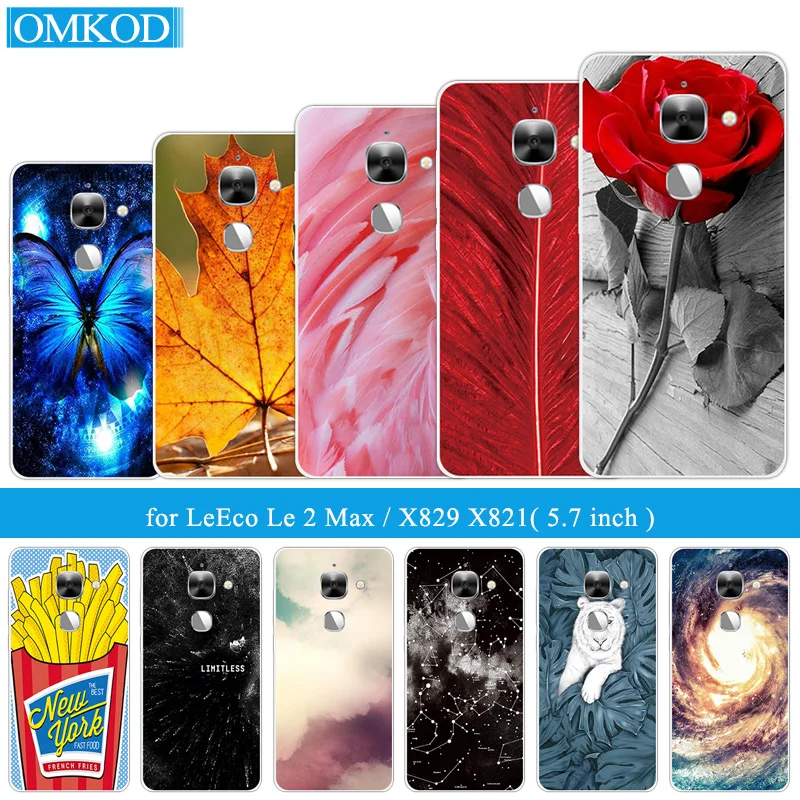 

For LeEco Letv Max 2 Plumage Phone Cases Soft Tpu 5.7 Inch for LeEco Le Max 2 Transparent Slim Silicone Protective Back Cover