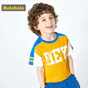 

BalabalaChildren's wear children's t-shirt boy summer 2019 new baby bottoming shirt fashion tide sports short sleeve