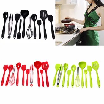 10Pcs/Set Green Heat Resitant Non-stick Silicone Tool 2