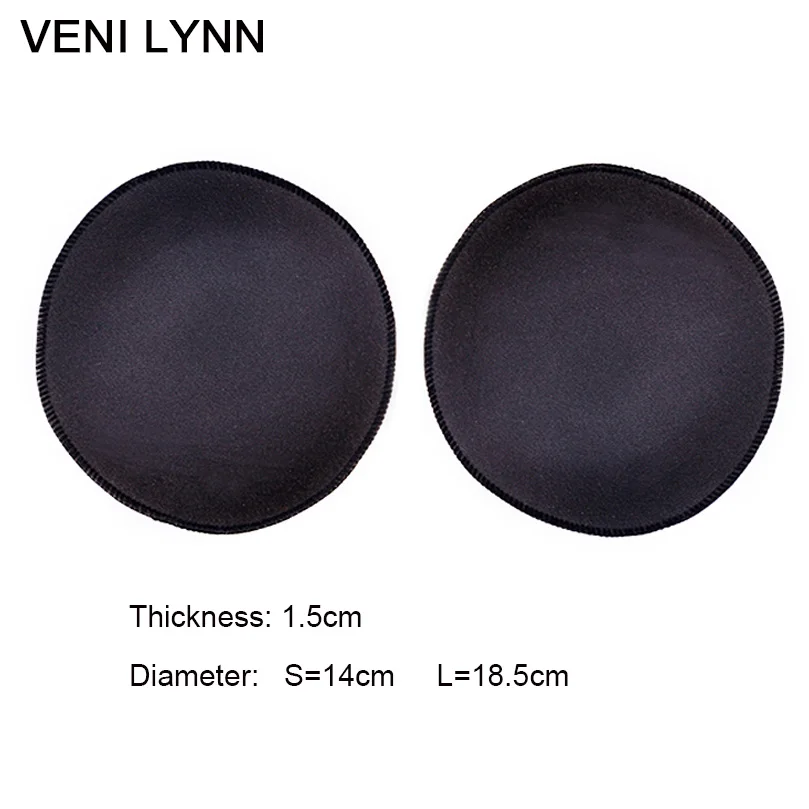 VENI LYNN 1,5 см Толстый Круглый спонж увеличивающая подкладка для ягодиц подушечки для бедер подделка s и пена для женщин нижнее белье - Цвет: Round Black