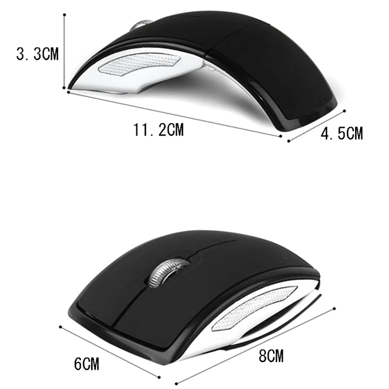 Беспроводная мышь 2,4G 1600 dpi, 8 цветов, компьютерная мышь, складная, для путешествий, ноутбука, бесшумная мышь, мини мыши, USB, нано-приемник для ноутбука, ПК