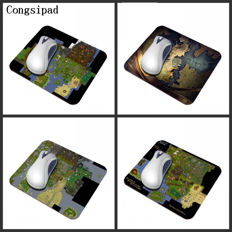 Congsipad DIY 29*25 см игровой коврик для мыши с изображением карты нескользящая