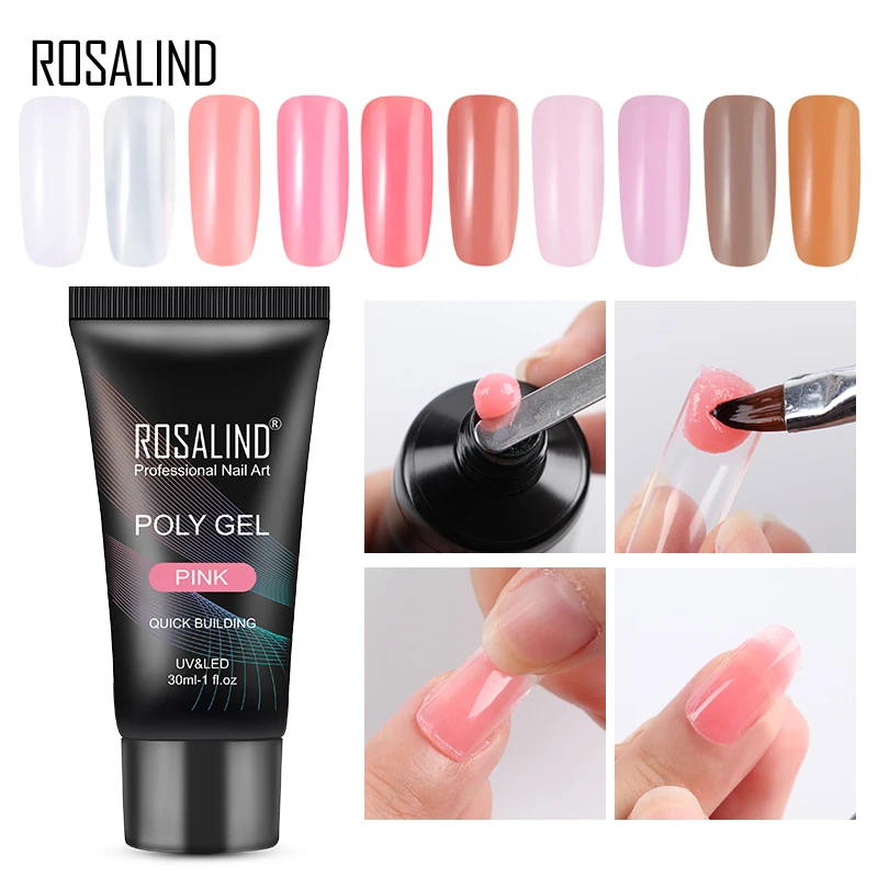 

ROSALIND 30ml Poly Gel 11.11 Nail Finger Extension Crystal Builder Nail Polish Set For Manicure Soak Off Uv White Gel Lacquer