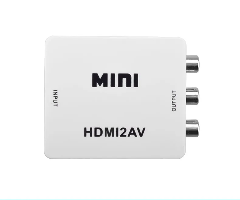 1080P HDMI в AV HDMI в RCA AV2HDMI Mini HDMI в AV конвертер сигналов для ТВ, VHS VCR, DVD записи чипсетов, показанные HDMI2AV