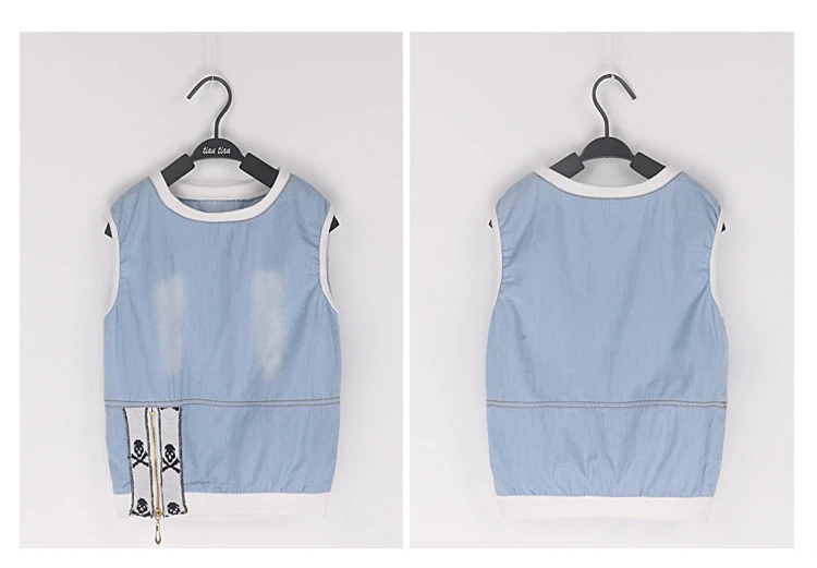 New Summer Girls Clothing Set Sleeveless Shirt Shorts Children Clothes Sets For Girls Teenager Sports Suits Denim Kids Tracksuit (9)