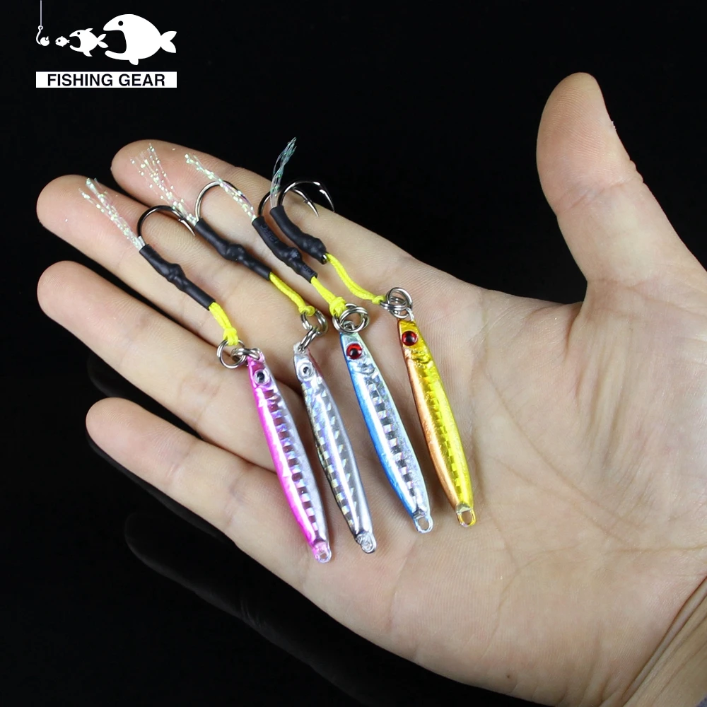 5PCS Laser Body Slow Jig 7g 14g Metal Shore Jigging Lures Sinking Sea