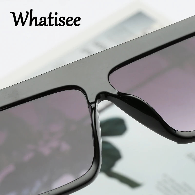 Whatisee большие квадратные солнцезащитные очки для женщин винтажные мужские на