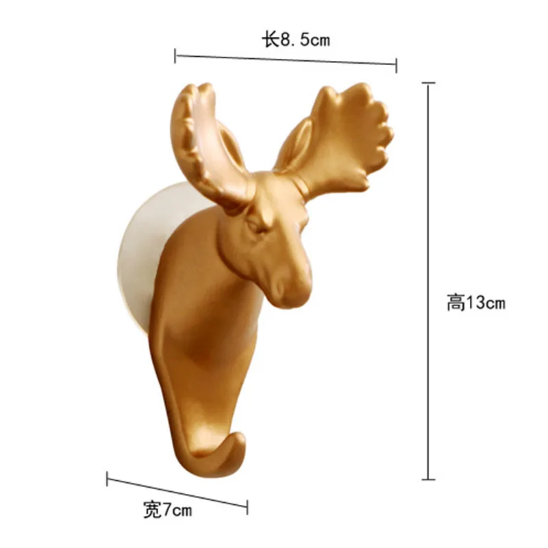 Творческий крючок в форме головы животного ретро смолы Лось лошадь ремесло ключ кепки одежда подвесной крючок украшения дома стены