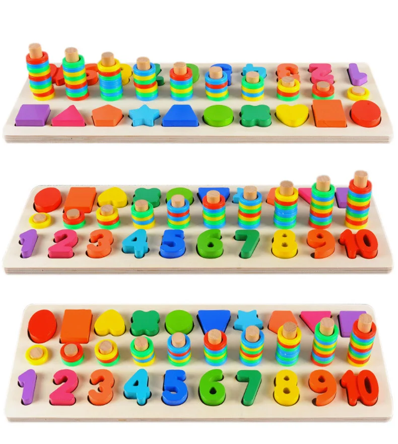 Математические Игрушки для детей, деревянные обучающие материалы Монтессори, Обучающие цифровые формы, подходящие для раннего образования, соответствие чисел