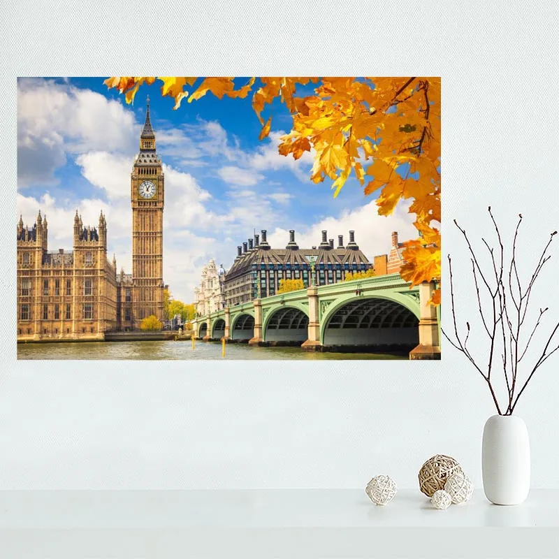 Custom Canvas London Poster Art Decoration Poster Cloth Fabric Wall
