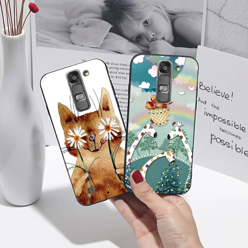 

For LG G4 H818 F500K Cute Animal Cat Black Cover 3D Relief Silicone Case For LG Magna / G4C H502f Phone Funda Coque