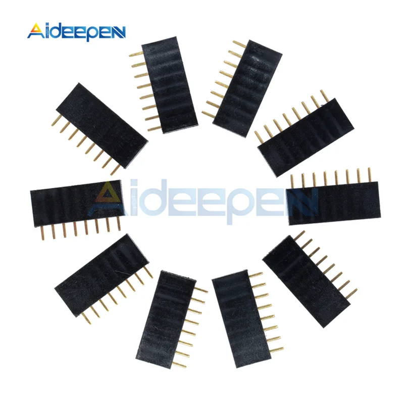 

10Pcs/lot 2.54mm Pitch 8 Pin Single Row Female Header Connector Straight Single Row 8 Pin PCB Socket