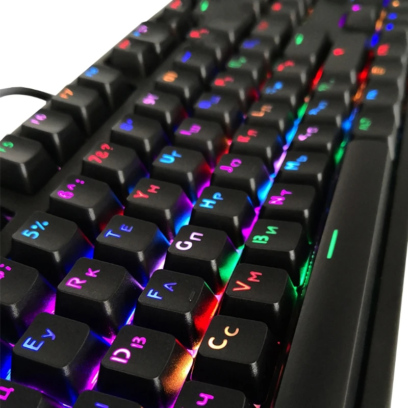 104 колпачки русская полупрозрачная подсветка колпачки для вишневая клавиатура MX Переключатель Nov-26B
