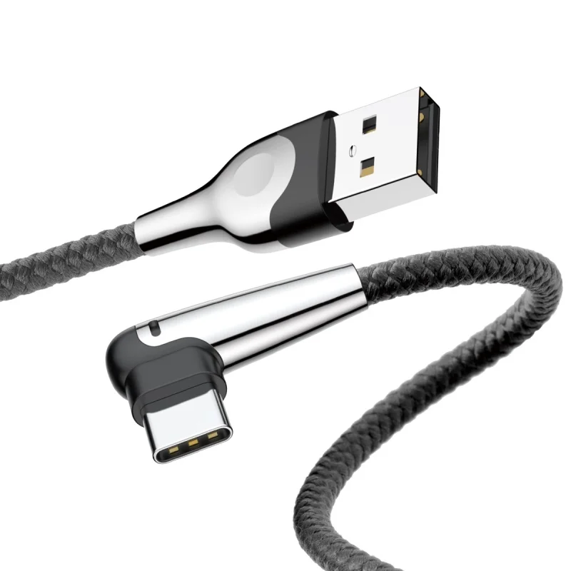 

90 degree led light usb type c cable 3A Fast charging for Samsung s8 s9 huawei oneplus 6 xiaomi mi 9 usb c cable charger Android