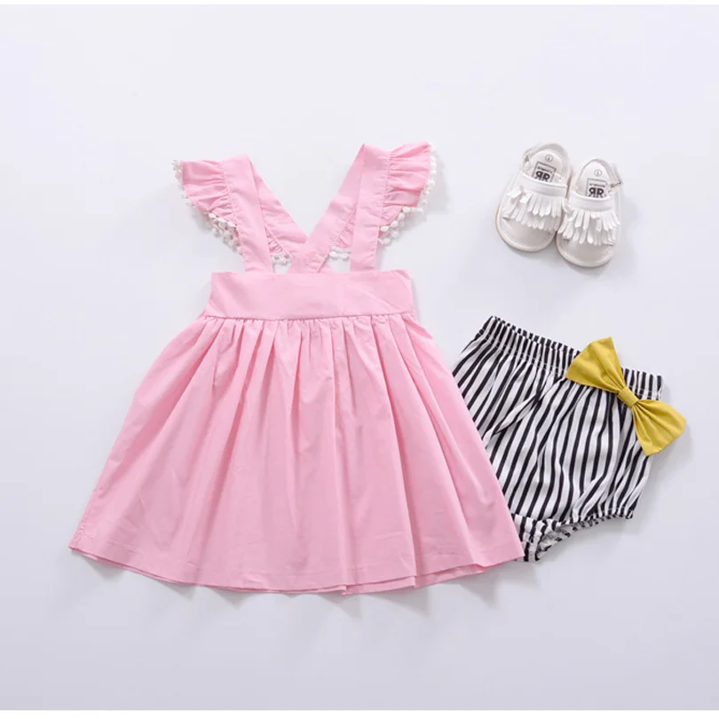 

Summer Dress Newborn Baby Kids Girls Sleeveless Toddler Infant Dress Party Sundress Dresses Pink Baby Girl Dresses Clothes